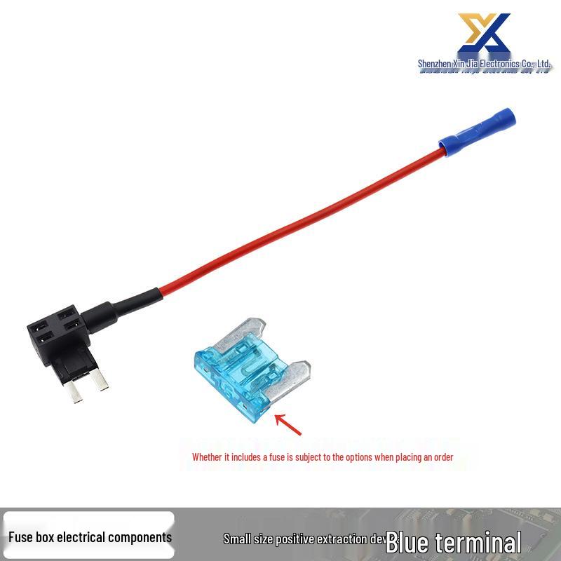 Car PTO Power Cord Socket with Fuse Box for Non-Destructive Wiring, Medium Small Mini with Long Leg