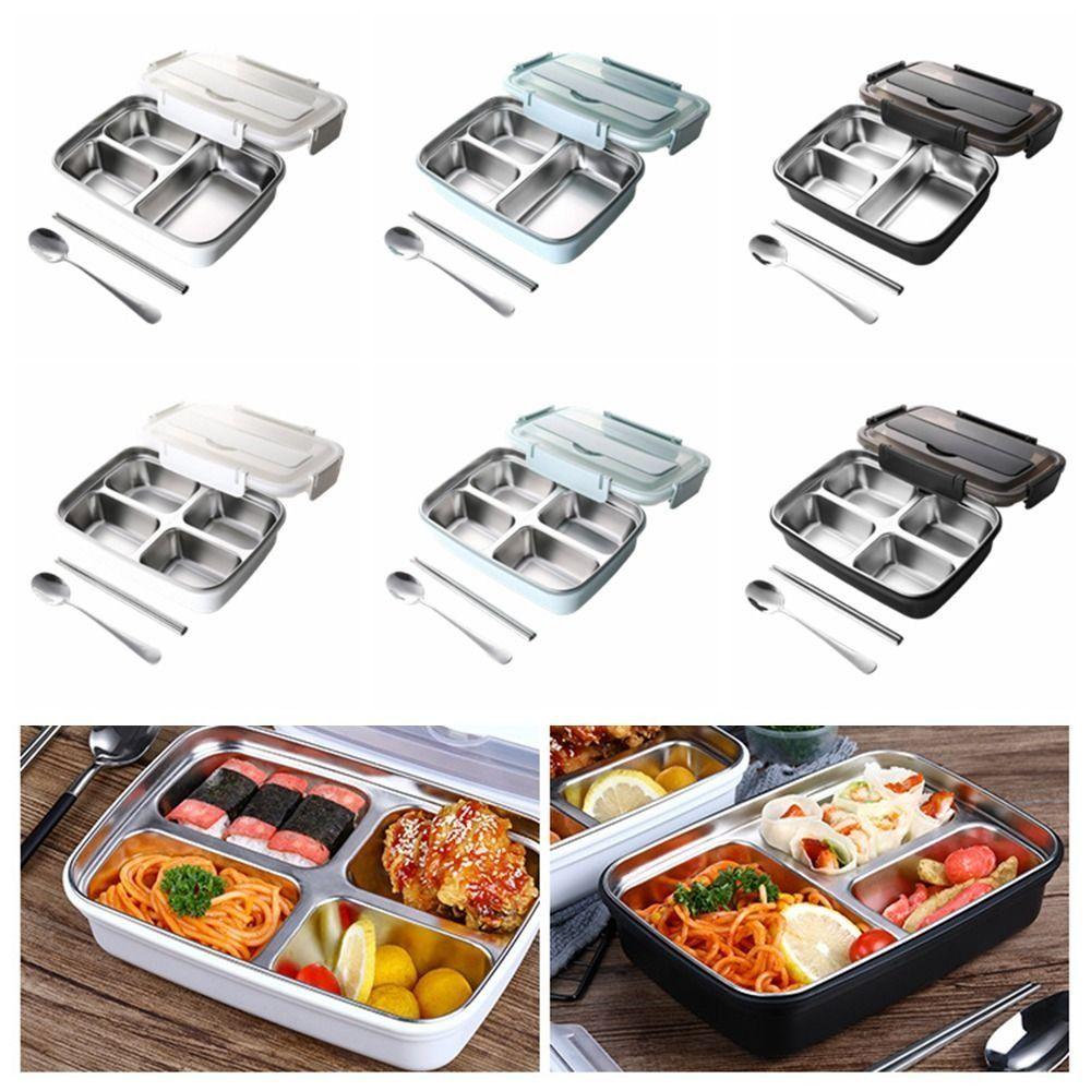 3/4 Grids Divides Food Container Sealed Lunch Container Portable Food Storage Crisper  Tableware
