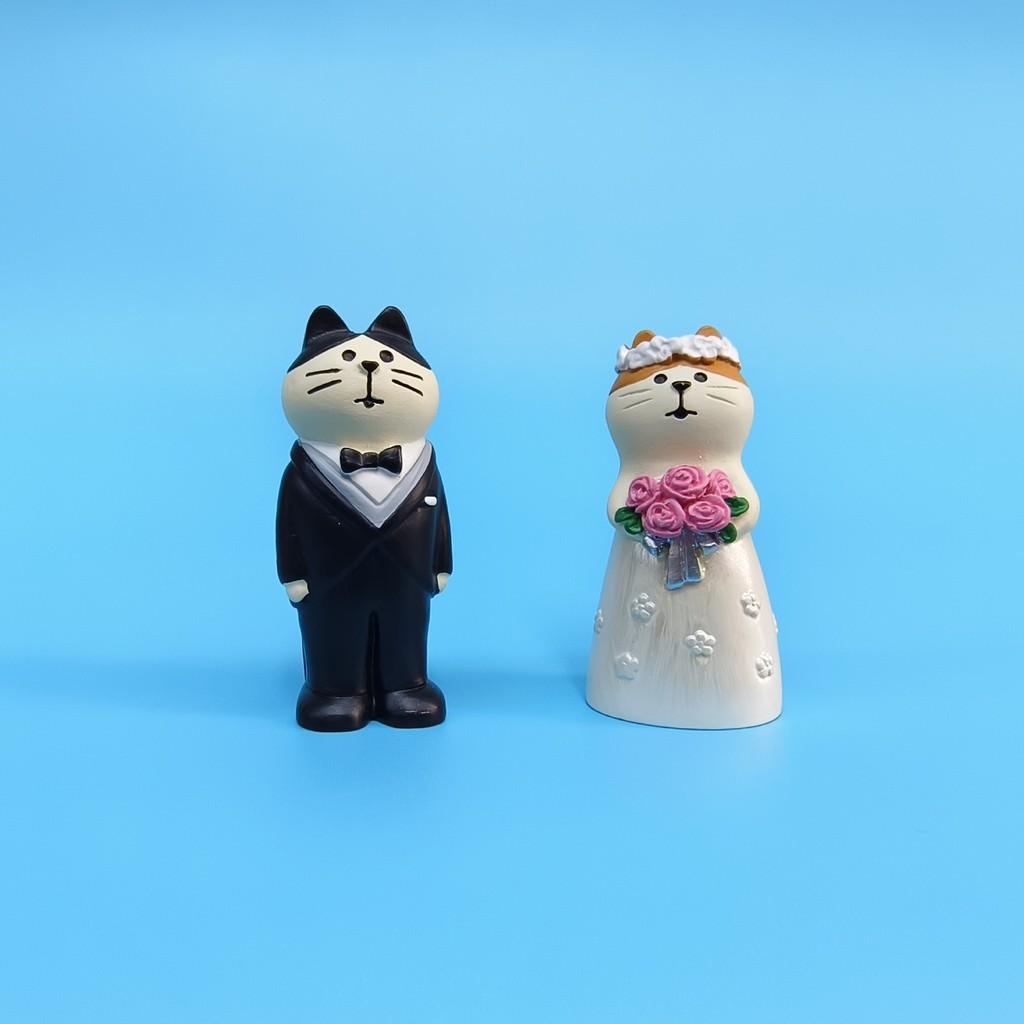 Cat Resin Ornament With Wedding Attire For Home Office Decor And Gift