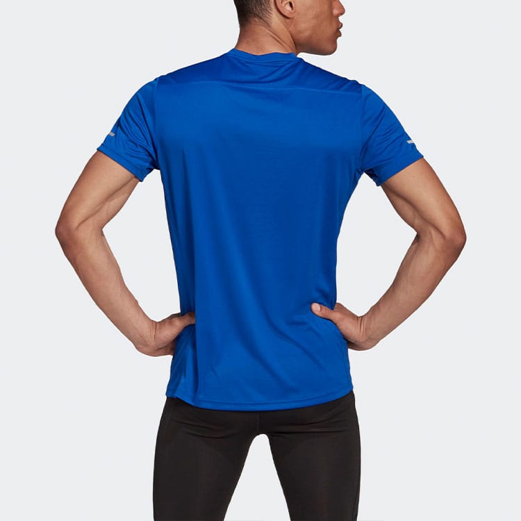 adidas T Shirts Men's Blue Crew Neck Moderate Straight Fit GC9094