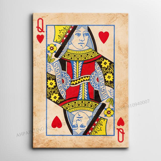 Ace Of Spade Card Poker Poster Jack Queen And King Playing Cards Art Canvas Painting Print Picture For Living Room Home Decor