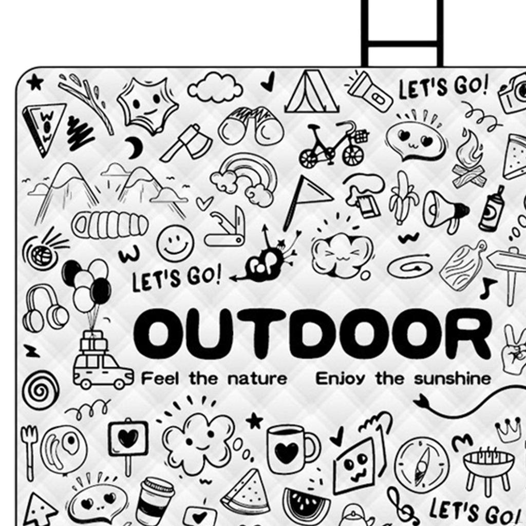 Folding Picnic Blanket Aluminum Film Base Multipurpose Play Mat Water Resistant Outdoor Camping