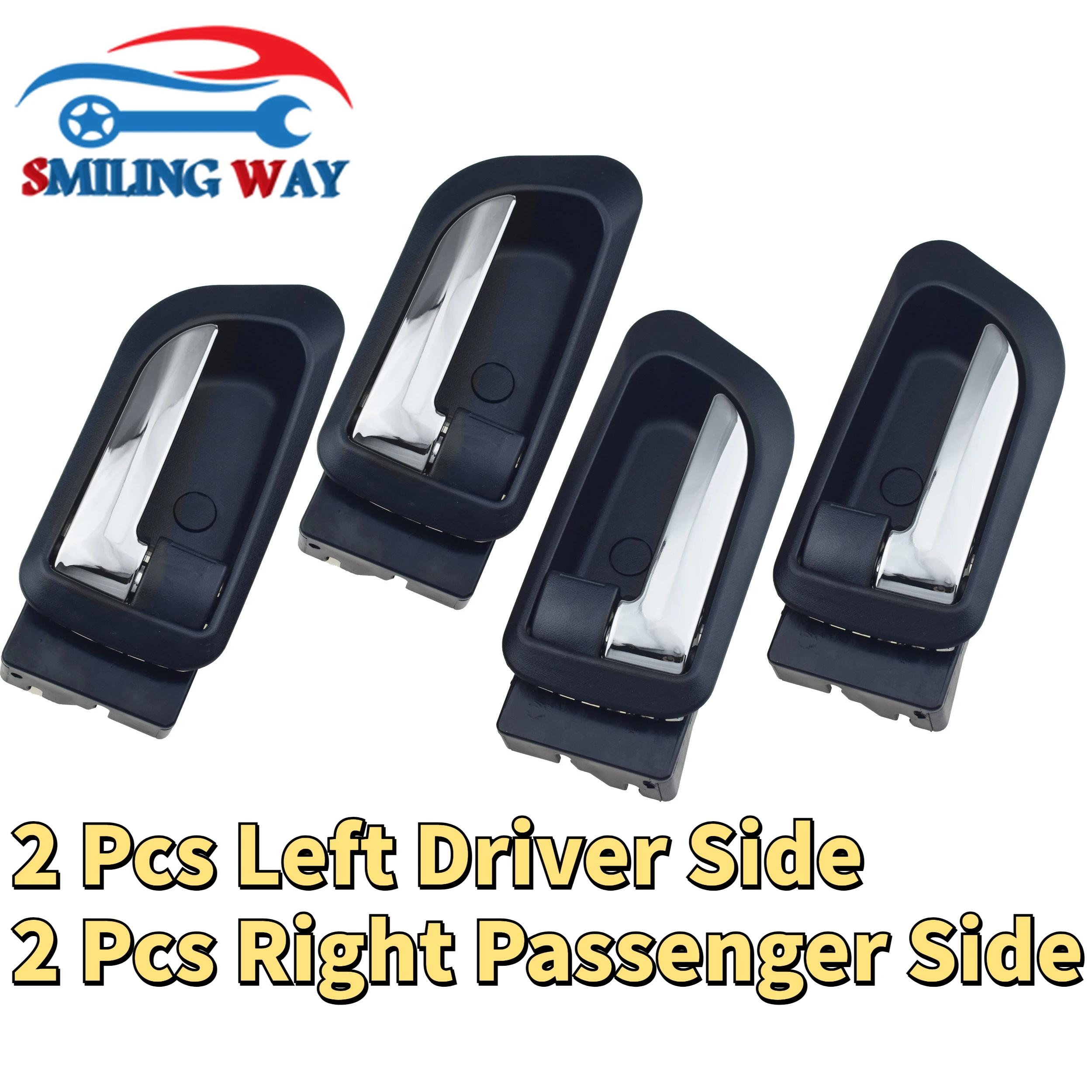 

4 Pcs Front Rear Left Right Interior Door Handle For Great Wall X240 2010-2016 & X200 2011-2017, Haval Hover H3 H5 2010-2013 Black with Chrome