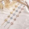 High Version 15MM Laser Four-leaf Clover Five-flower Bracelet Women's Batch Flower with Nails 8K Gold-plated Titanium Steel Non-fading Bracelet