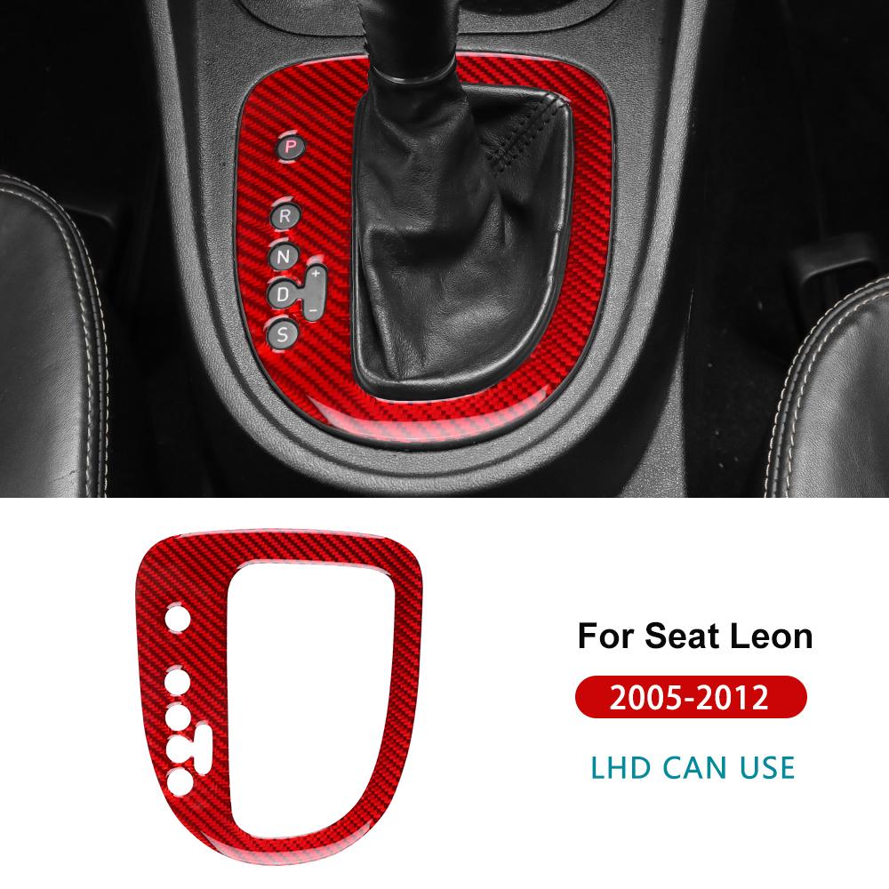For Seat Leon 2005 2006 2007 2008 2009 2010 2011 2012 Real Soft Carbon Fiber Sticker LHD RHD Car Inner Gear Shift Panel Trim