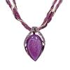Bohemian Ethnic Style Vintage Glass Water Drop Leaf Pendant Necklace