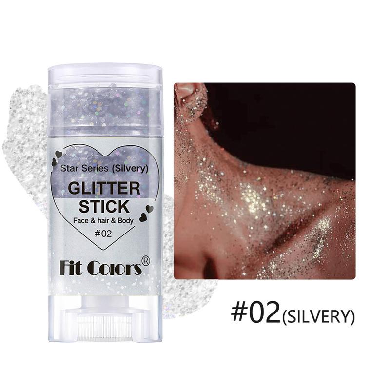 Fit Colors 6 Waterproof Body Paint Sequin Stick Face Lip Star Glitter Eyeshadow Holiday Stage Makeup