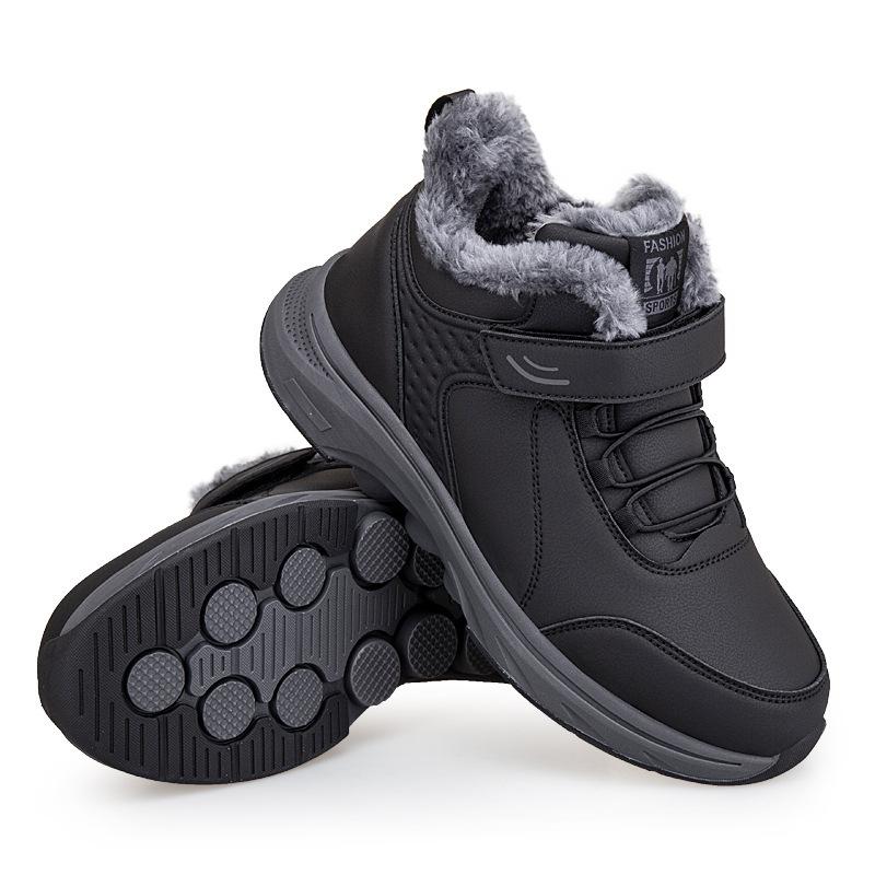 Velvet Cotton Shoes Winter High-top Velvet Thickened Large Cotton Elderly Shoes Northern Parents Walking Shoes Non-slip Mother Shoes