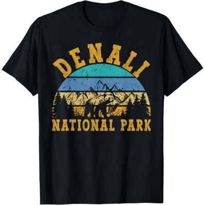 Denali National Park Alaska Mountain Nature Bear Hiking T-Shirt