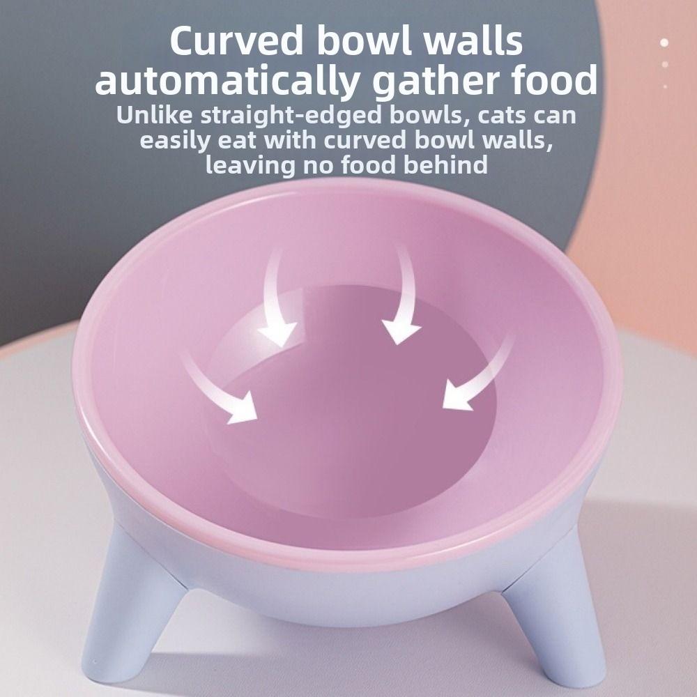 Anti Slip Pet High Footed Bowl 15° Inclination Wide Mouth Cat Food Water Bowl Triangle Stand Stable Elevated Pet Feeder Bowl