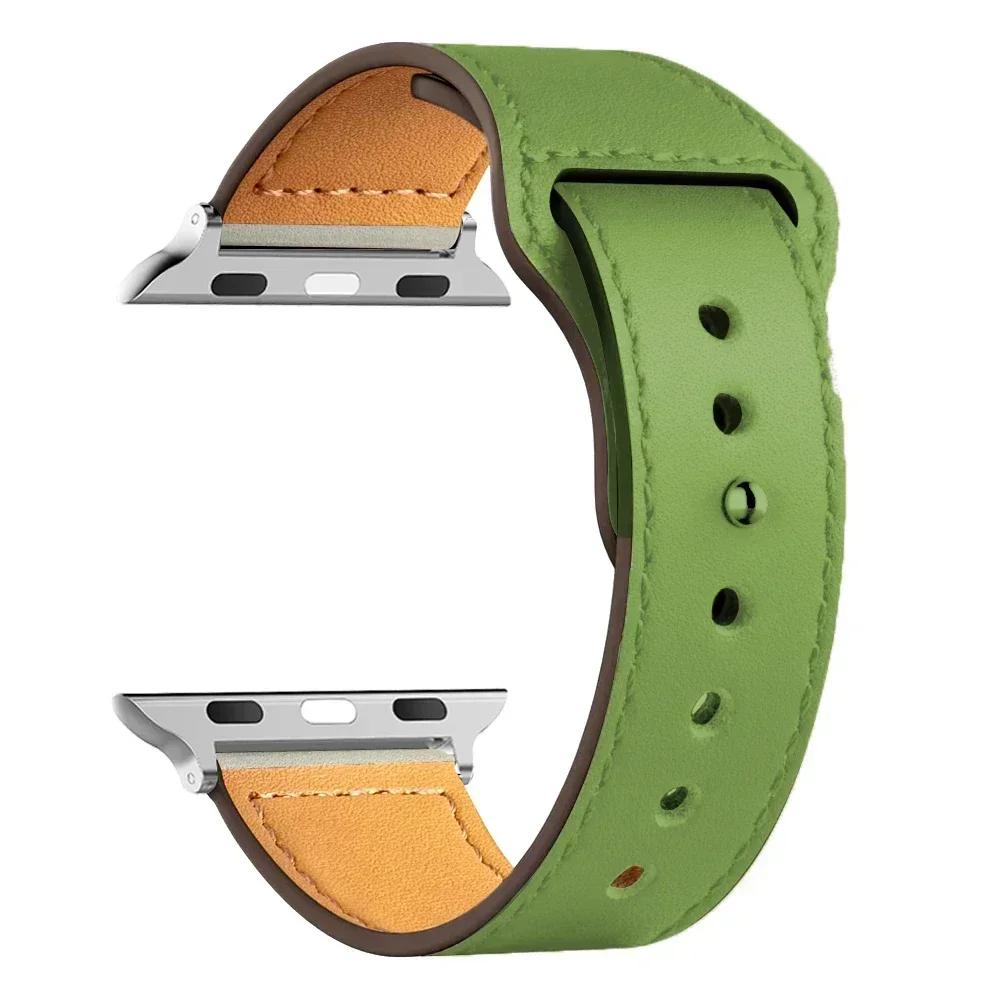 Leather Straps for Apple Watch 10 Band 46mm 42mm 44mm 45mm 49mm 41mm 40mm Correa Bracelet IWatch Series 8 9 3 4 5 6 SE 7 Ultra 2