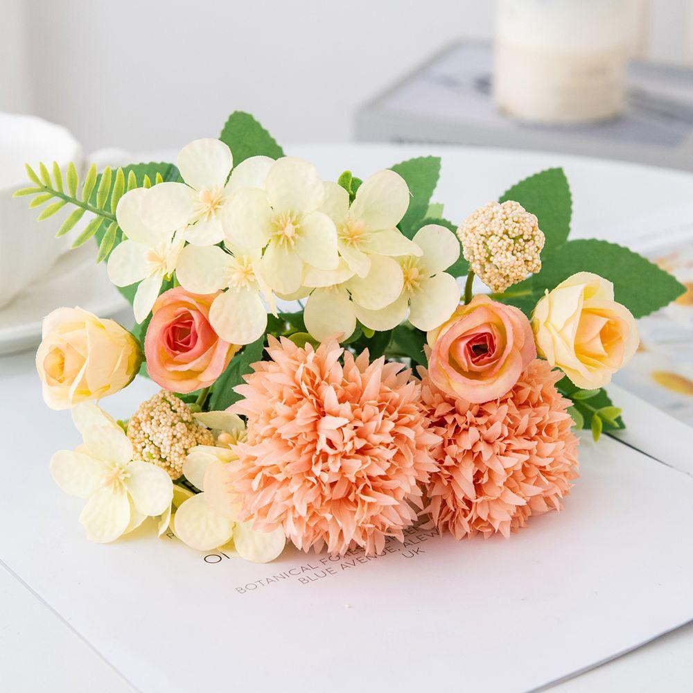 1pc Rose Chrysanthemum Silk Artificial Flowers For Wedding Home Vase Christmas Wreath Garden Party Diy Gift Decoration Hot Sales
