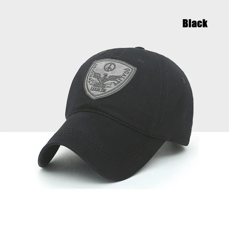 Fashion Classic Soft Top Embroidery Patch Washable Military Cadet Adjustable Hat Unisex Cotton Outdoor Sport Casual Baseball Cap