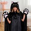 Manta Acondicionada Acogedora Sudadera Portátil de Halloween, Capa de Vaca de las Highlands con Capucha, Suave Regalo para Ella Perezoso de Peluche Capa de Gato Negro Ropa de Casa para Mujer