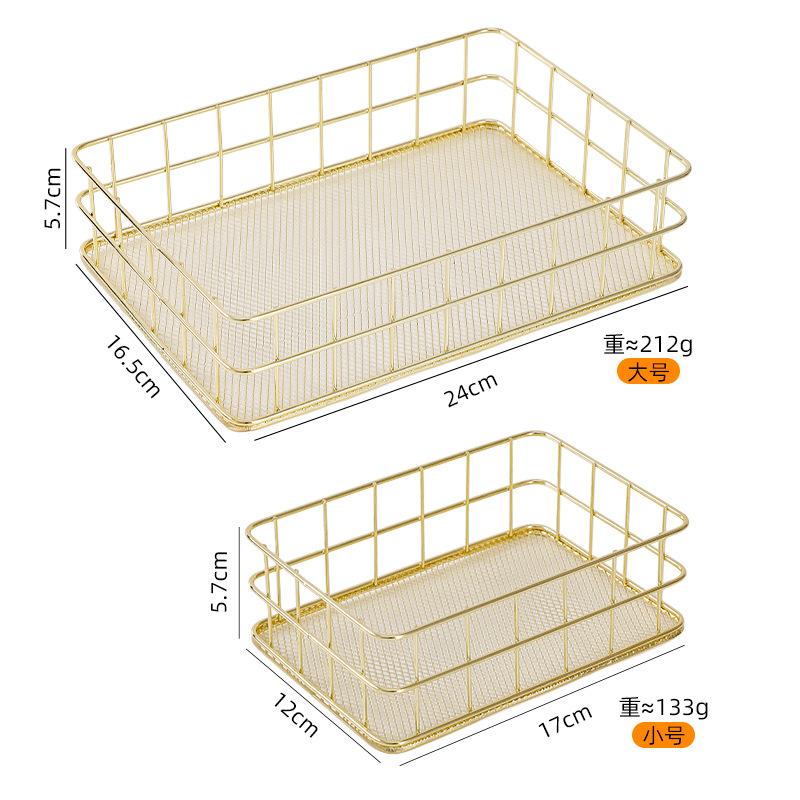 Iron Storage Baskets For Desktop Organization, Snack Baskets, Miscellaneous Items, And Cosmetic Storage Boxes.