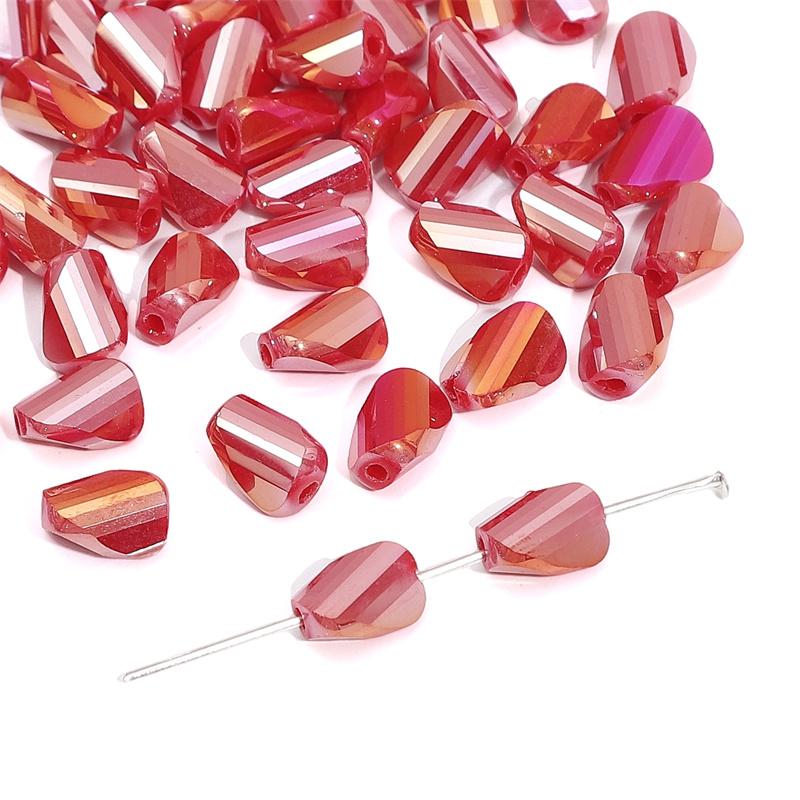 

10 шт. стеклянные бусины особой формы, хрустальные рассыпчатые бусины для изготовления ювелирных изделий своими руками, браслета, ожерелья красный