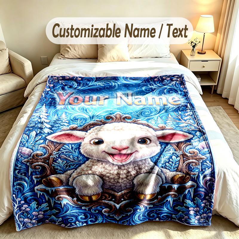 Fantasy Magic Theme Custom Blanket Personalized Name & Text Customized Soft Warm Throw Blanket Home Decor