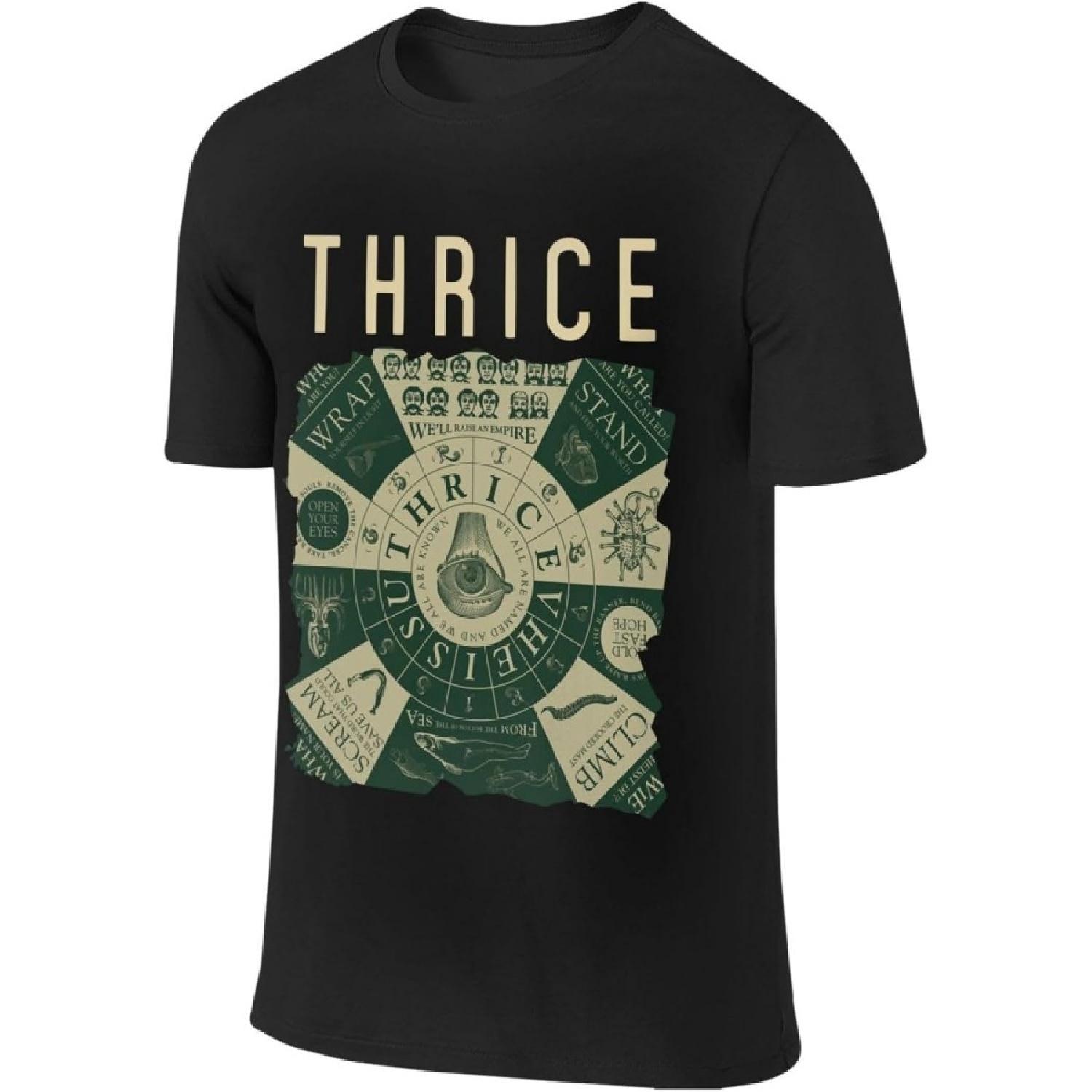 

Rashmika Men s Short Sleeve T Shirts Thrice Band Cotton Athletic t-Shirt Workout Shirts for Men XXXXXL різнокольоровий