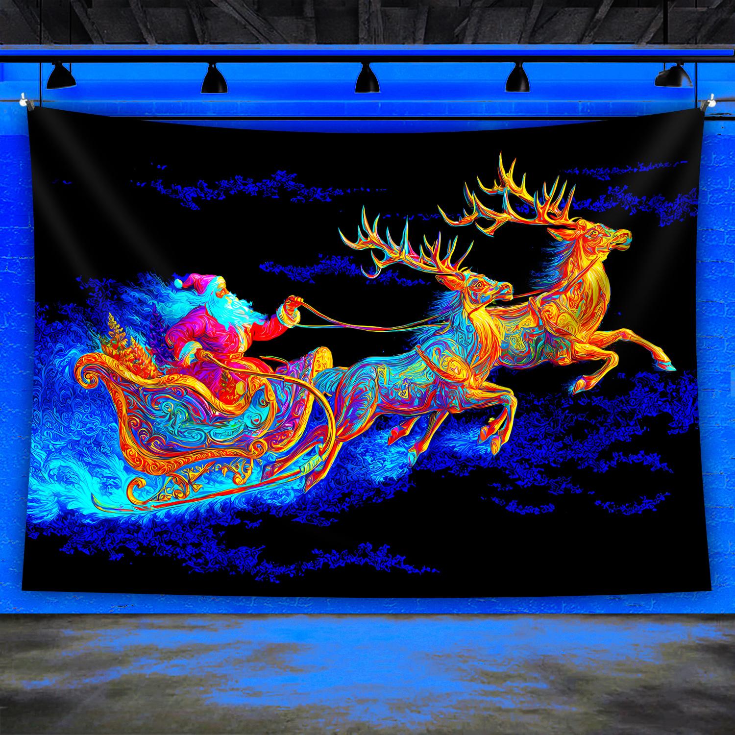 Christmas Miracle Tapestry Reindeer Sleigh Living Room Holiday Decor Children s Room Christmas Theme Room Decor 100X70CM