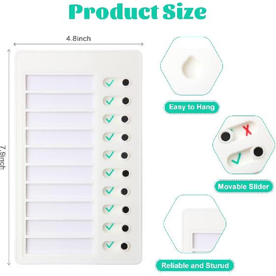 Aleric 2 Pieces Chore Chart for Kids to do List Chores Checklist Task Board, Sliding Morning Routine Chart for Adults, Daily Memo RV Checklist