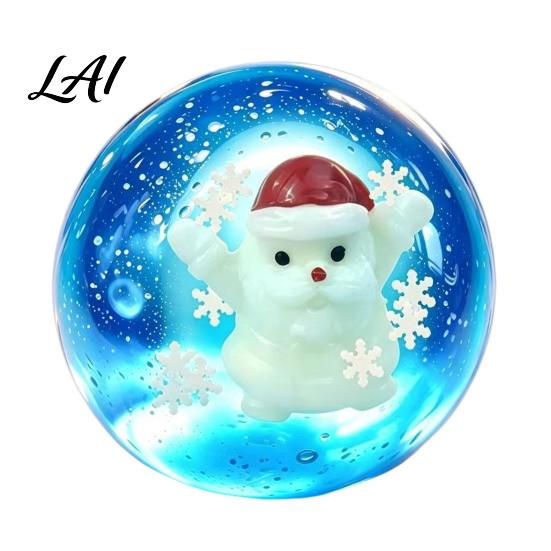 Squeeze Ball Sensory Toy Christmas Clear Stress Toy Anxiety Relief with Santa Reindeer Soft Decompression Tree Snowflake Figure Party Favors Desktop