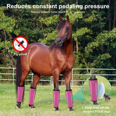 4Pcs Horse Foot Protective Cover Protective Horse Leg Wraps Mesh Fly Boots for Horse for Preventing Flies and Mosquitoes Bites