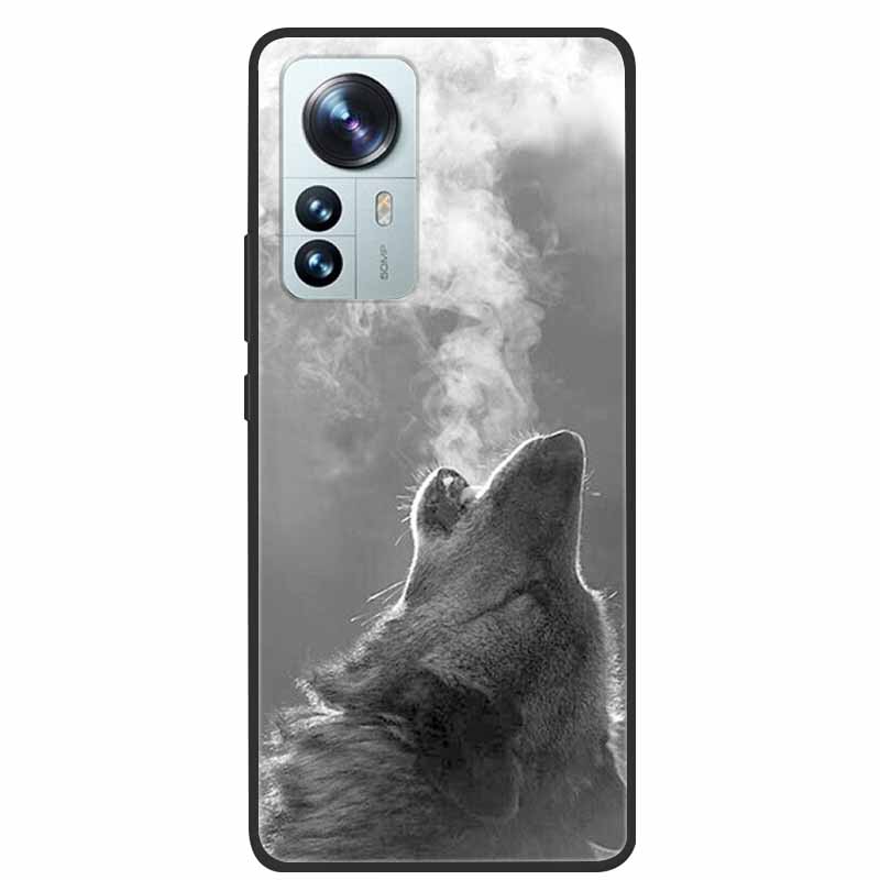 For Xiaomi 12T Pro Phone Case Cover Lion Wolf Black Soft Silicone Case For Xiaomi 12T Pro Back Cover Case 12 T 12TPro Funda Capa