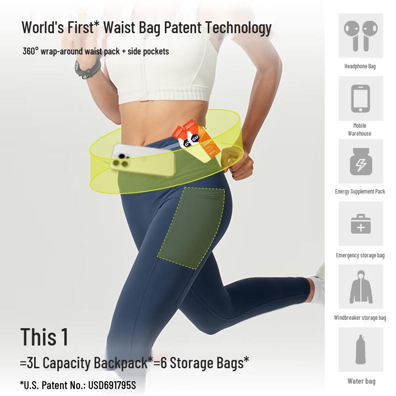 Feibite Damen Lauf-Yoga Kompressions-Cropped-Hose 3.0