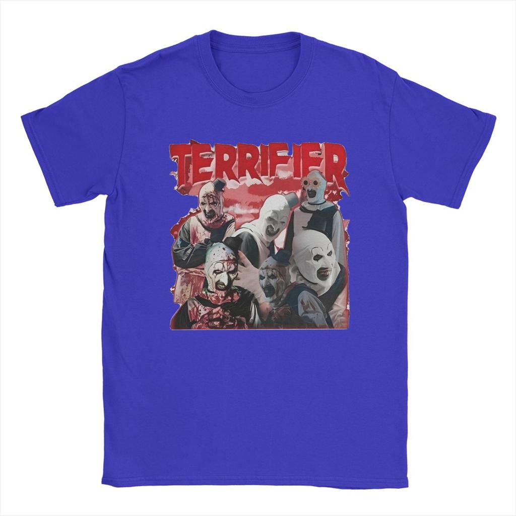 Men's Terrifier Horror Clown Movie Art T Shirt Halloween 100% Cotton Clothing Creative Short Sleeve Round Collar Tees T-Shirt