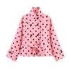   European and American Style, New Women's Fashionable Casual Versatile Two-color Polka Dot Trench Coat
