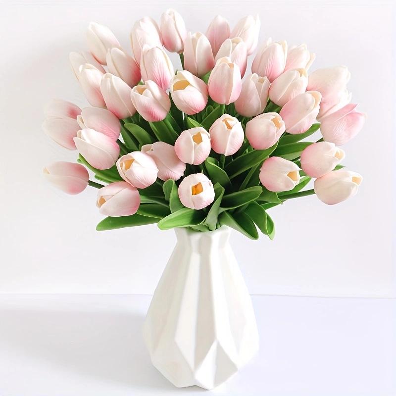 Hoge Kwaliteit PU Tulp Kunstbloemen voor Huis, Hotel, Bruiloft en Fotografie Props - Realistische en Elegante Decoratie