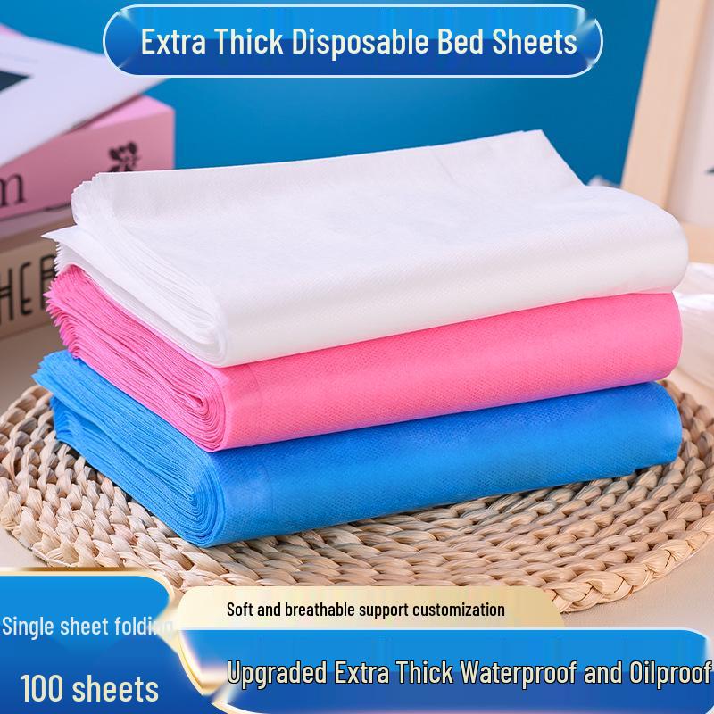 Waterproof & Oil-Proof Non-Woven Disposable Massage Table Sheets with Face Hole - 100 Sheets