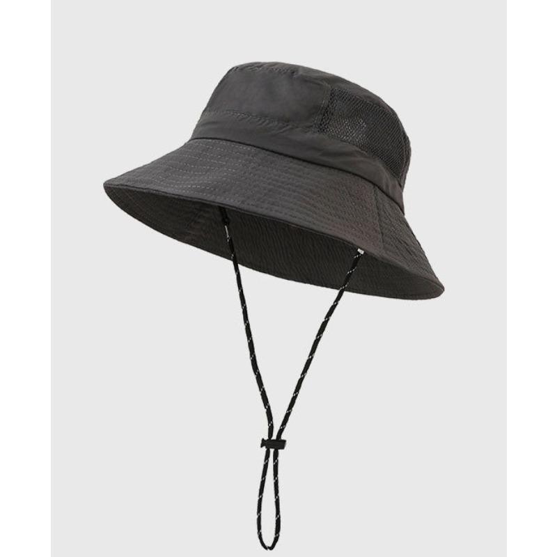 

Packable Bucket Hat Foldable Design Quick Dry Waterproof Fabric Outdoor Hiking Sun Cap UV Protection Sunscreen Hat for Men Women темно-сірий