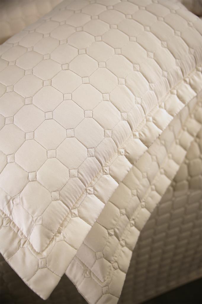 Estiva Quilted Bedspread Set 3pcs, Coverlet 250x260, Pillowcase 50x70, Double Size, Cappucino