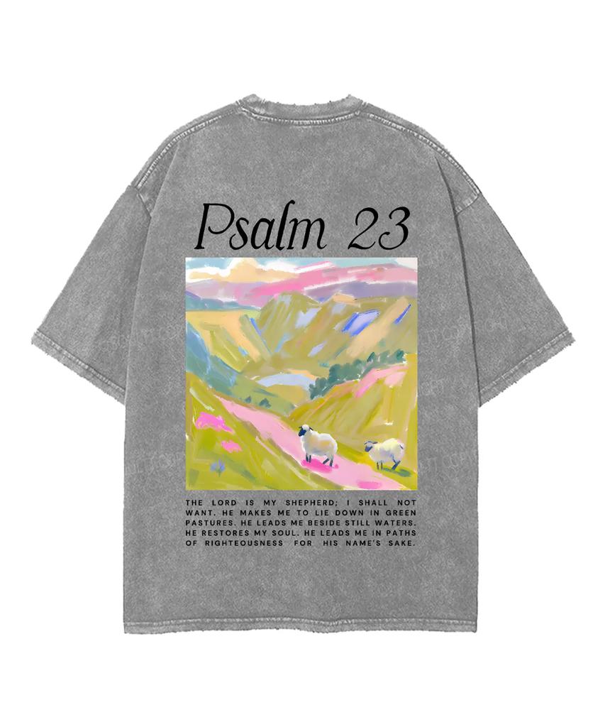 Psalm Art Printed Tshirt Men Women Clothing Summer Short Sleeve High Quality Cotton Tshirt Vintage Washed Oversized Tee Tops