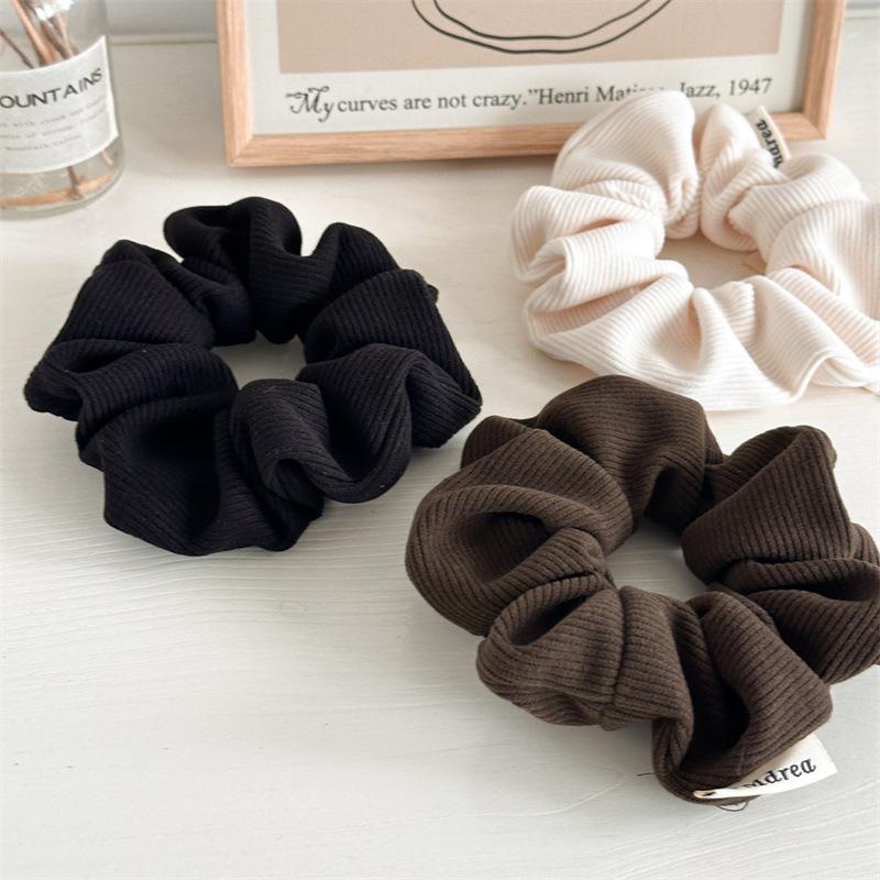 Autumn Winter Corduroy Large Scrunchies Elastic Hair Bands Women Girls Stripe Fabric Ponytail Holder Hair Ties Ropes Accessories