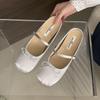 Fashion SUOJIALUN 2025 Spring New Women Flat Slipper Fashion Round Toe Slip On Mules Shoes Low Wedge Heel Outdoor Dress Sandal Slides Sh