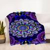 "Vibrant Mandala Patterned Fabric - Bohemian Style Decorative Material"Blanket Flannel Throw Blanket for Sofa, Bed, Travel, Camping, Office,