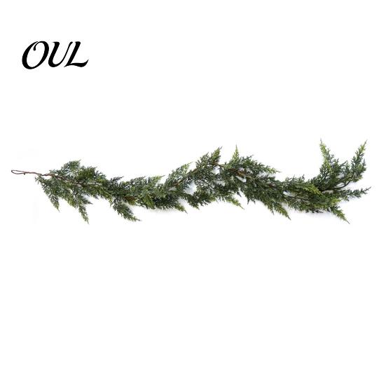 DIY Christmas Floral Arrangements 4/6FT Artificial Cedar Garland, Real Touch Pine Garland Decoration, Faux Winter Wreath, Realistic Commercial Display