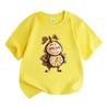 Kids Boys Girls 100% Cotton Crew Neck Short Sleeve T-Shirt, Cute Cartoon Clock Girl Printed Casual Soft Tee for Daily Wear