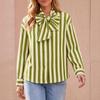 Camicia a maniche lunghe a righe da donna con vestibilità ampia - Blusa casual autunnale per l'uso quotidiano
