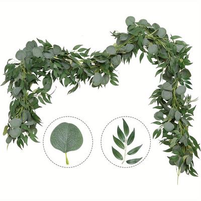 1Pc Eucalyptus Mixed 7-Leaf Willow Leaves (39.37 Inches/78.74 Inches), Can Be Used for Outdoor Ceremony Decoration, Table C Enterpiece