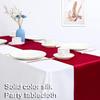 Solid Color Satins Table Runner Set Luxurious 12x108inch for Buffet Wedding and Special Occasion