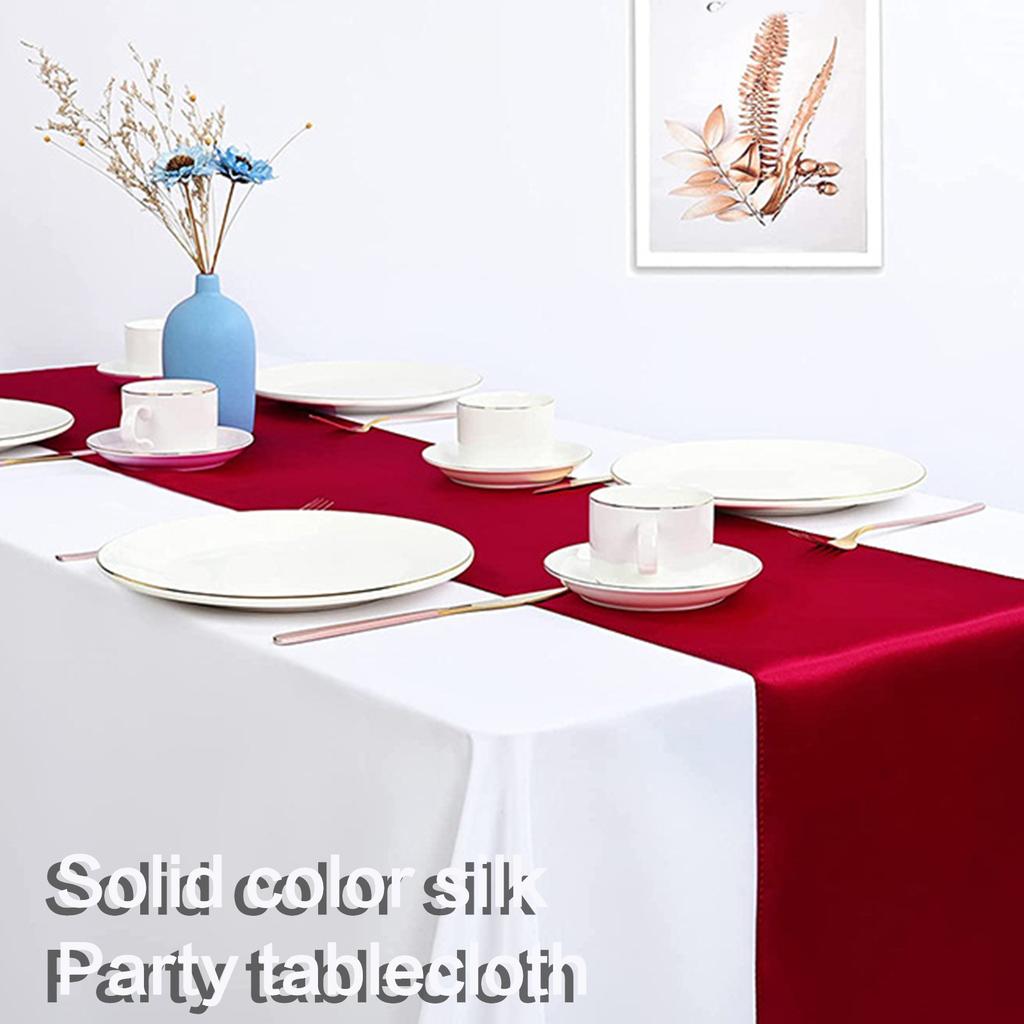 Solid Color Satins Table Runner Set Luxurious 12x108inch for Buffet Wedding and Special Occasion