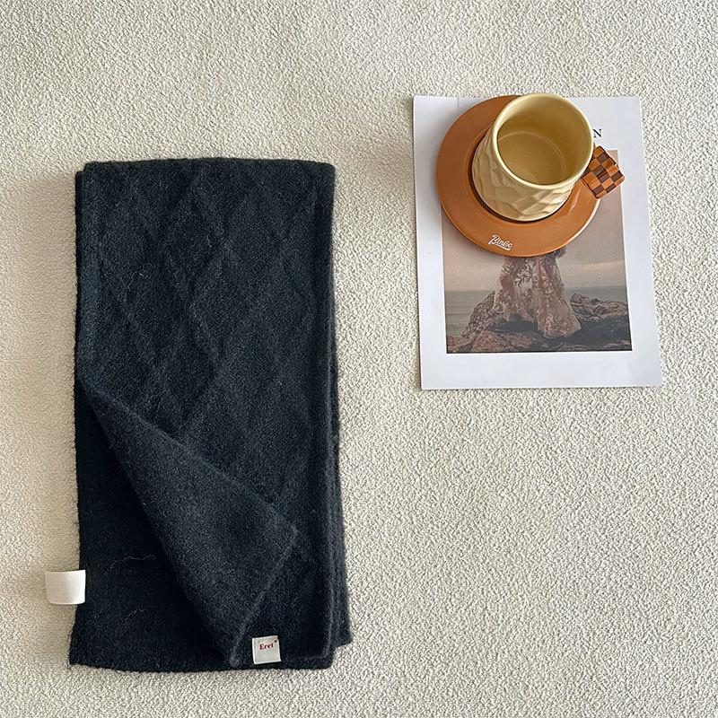 Holiday Gift Luxury Women'S Scarf Autumn/Winter  Collection Solid Color Korean Knitted Scarf Warm Shawl Fashion