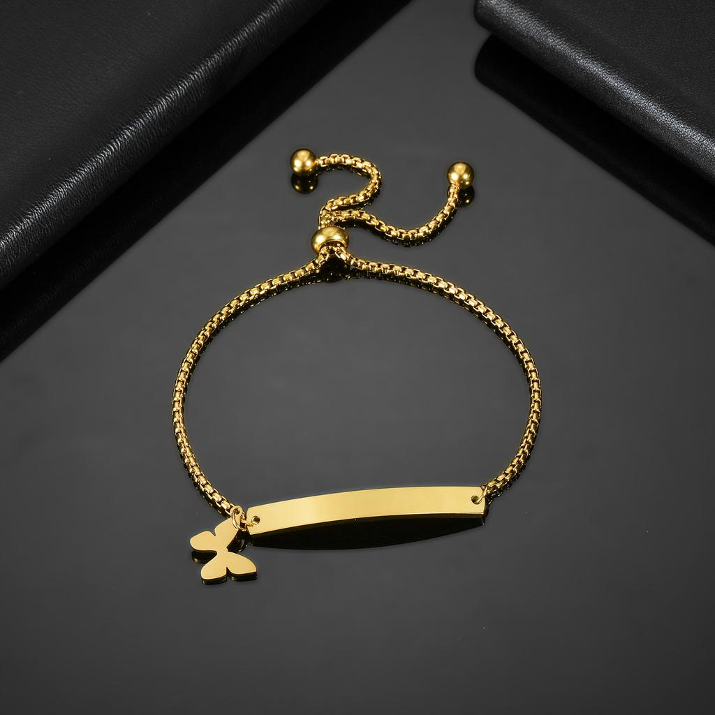 Atoztide Personalized Engrave Name Bracelet For Men Women Kids Stainless Steel Heart Adjustable Figaro Chain Family Jewelry Gift