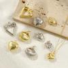 2 PCs Brass Charms Gold Plated Heart Shell Charms Pendants For DIY Necklace Bracelet Earrings Jewelry Making Findings