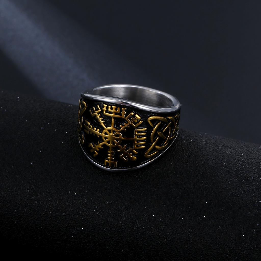 Ring personalized domineering Viking warrior men's ring Odin rune warrior men's ring