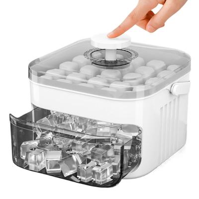 Small Double-layer Ice Mold 50 Grids Press Type Ice Cube Mold Portable Non Stick Ice Molds Box For Whiskey Cocktails Sodas