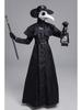 Steampunk Medieval Plague Doctor Costume with Raven Bird Beak Mask